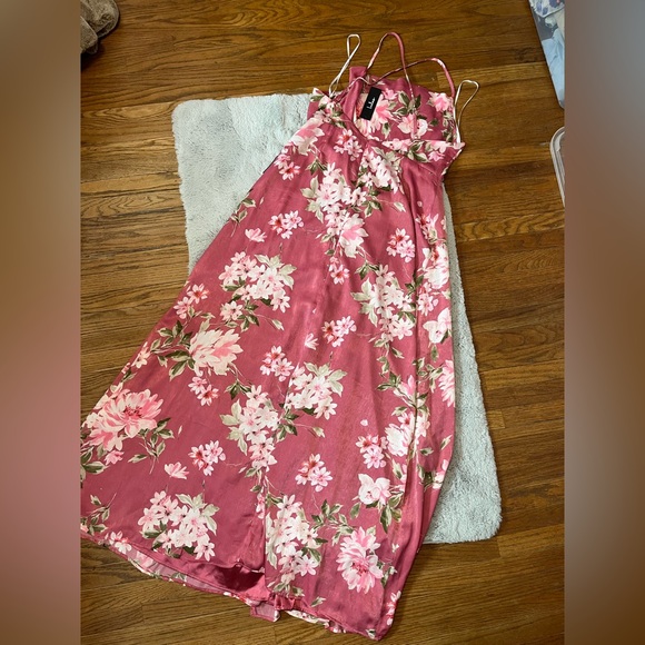 Lulu's Pink Floral Maxi Skirt - Picture 3 of 4